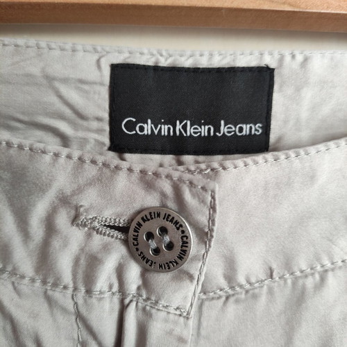 Calvin Klein Jeans silk pants used, medium size, silver gray
