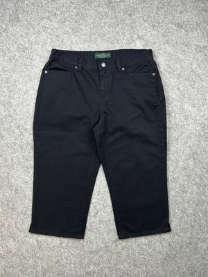 Ralph Lauren LRL Lauren Jeans Co Black Capri Pants size 8P petite like new cotton