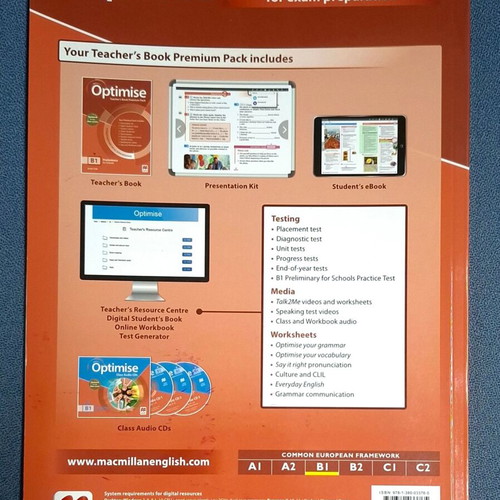 Optimise B1 Preliminary for Schools Teacher's Book Premium Pack like new, updated for the new exam