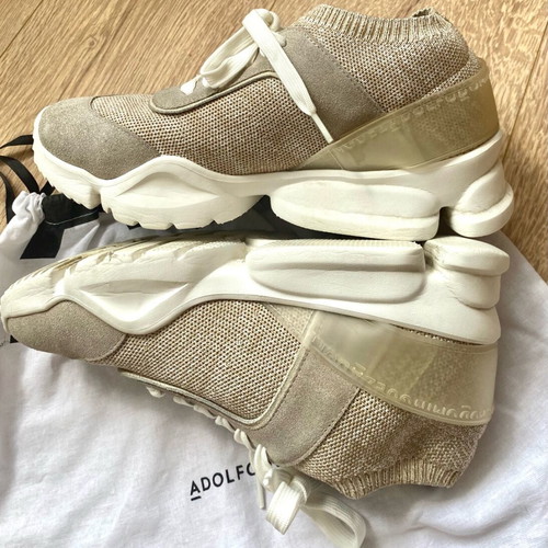 Adolfo Dominguez women's sport sneakers like new, beige, size 38