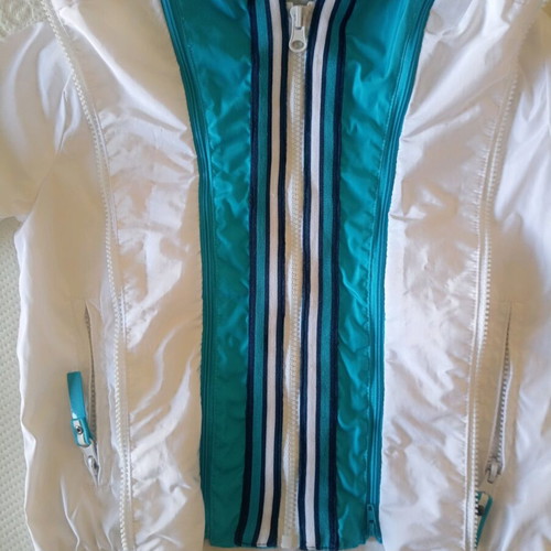 Alouette Yachting Waterproof Windbreaker Jacket like new, white turquoise
