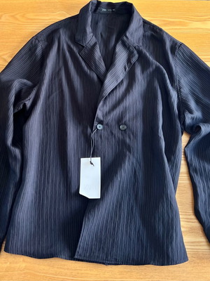 Zara black striped men's shirt jacket XL
