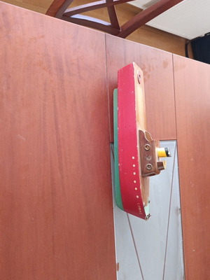 Wooden Hermes Boat used, Greek made 1966, 40 cm