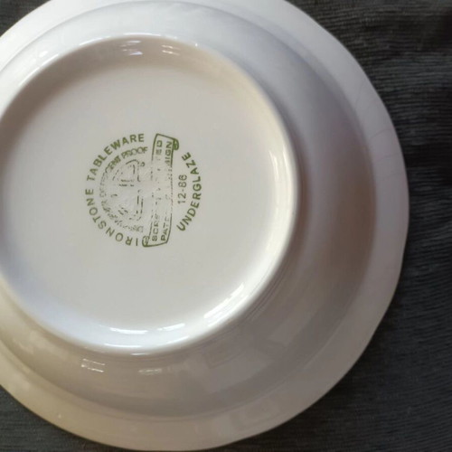 Vintage Ironstone Tableware Set of 3 Platters with Blue Decoration like new