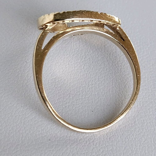 Gold ring 14 carat used, 585 gold with zircon, size 57 or 17