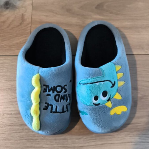 Children's slippers size 28-29 with dinosaur design like new