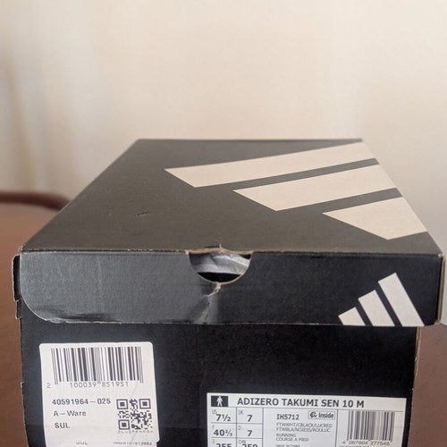 Adidas Adizero Takumi Sen 10 running shoes, white black lucid red
