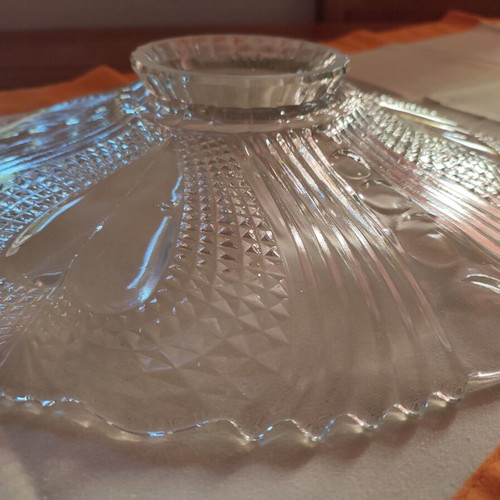 Crystal serving platter vintage '80s new, multipurpose