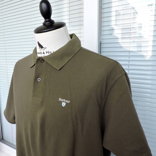 Barbour Khaki Green Polo Shirt, Men's XL