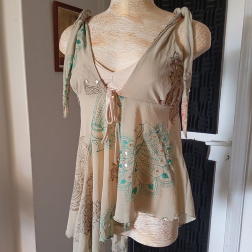 Lynne vintage blouse used, beige mint, size M