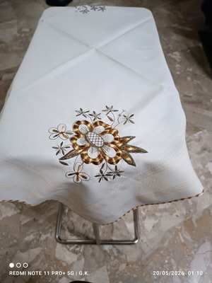 Machine Embroidered Tablecloth 70×70 cm like new
