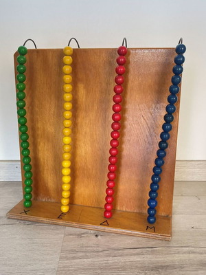 Vintage wooden abacus Montessori style