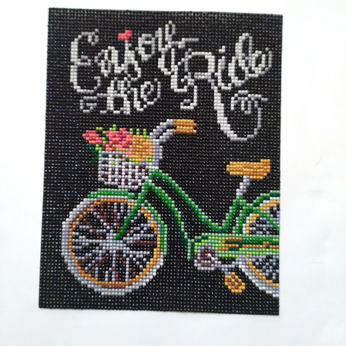 Canvas bicycle enjoy the ride diamond painting new without frame 25x30