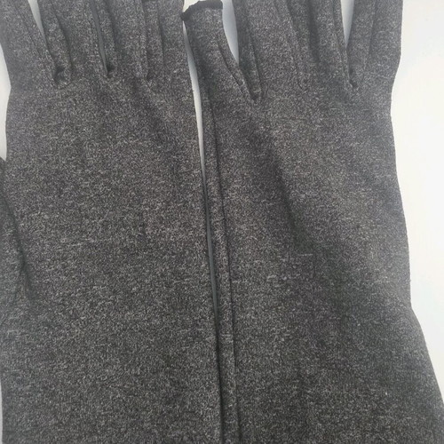 Unisex XL thermal gloves grey for joint protection with fingerless tips new