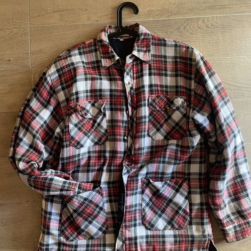 Plaid Men's Shirt-Jacket with Thin Lining Size Large used