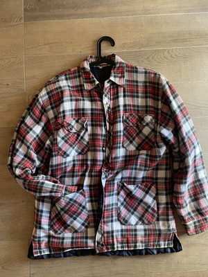 Plaid Men's Shirt-Jacket with Thin Lining Size Large used