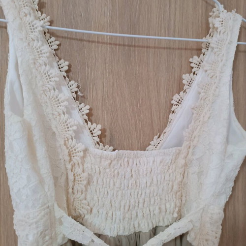 On Line dress size Small like new, beige - ecru with lace