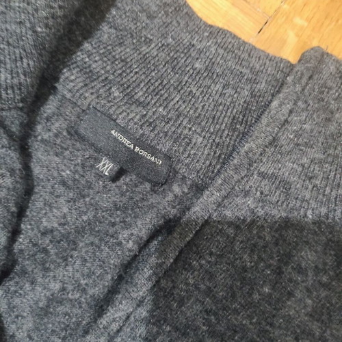 Andrea Borsani gray men's sweater 100% lambswool like new M/L