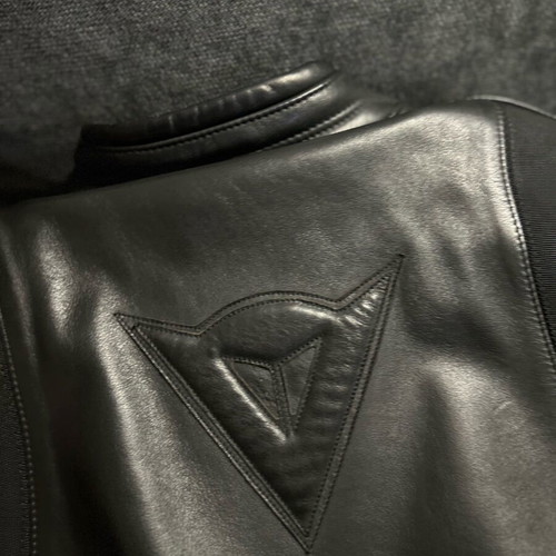 Dainese Black Leather Motorcycle Jacket used, size 46