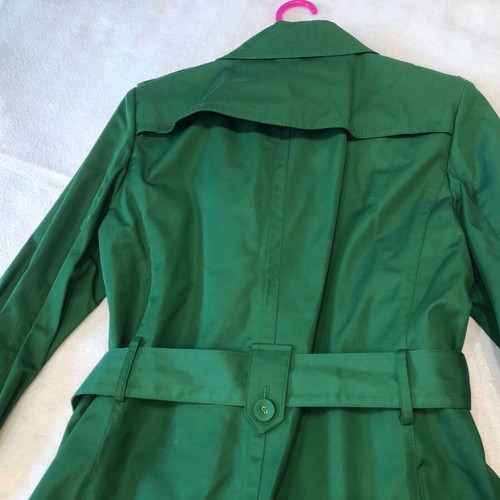 Talbots green trench coat with belt size M like new