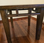Solid wood side table used, decorative surface 60x64 cm