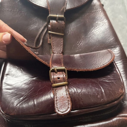Leather backpack like new, brown
