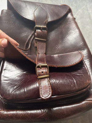 Leather backpack like new, brown