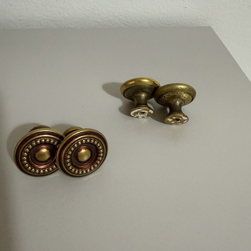 Vintage brass drawer knobs set of 4 like new