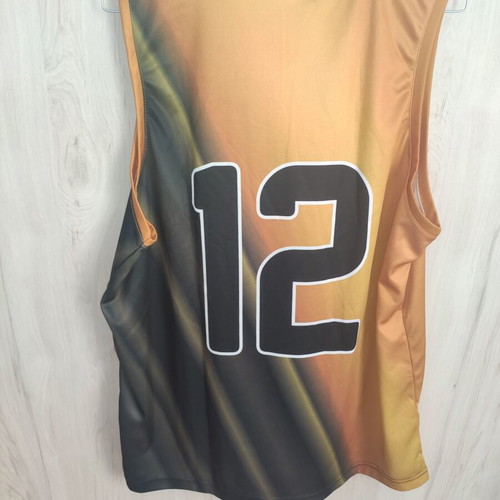 Play Sports men's basketball jersey L ochre/black number 12
