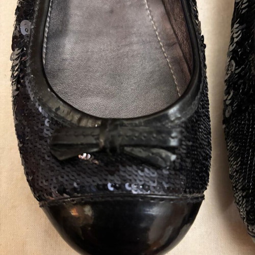 Car Shoe black ballerinas with sequins like new, size 38