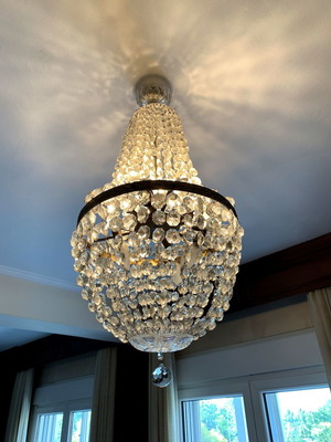 Chandelier with crystals used