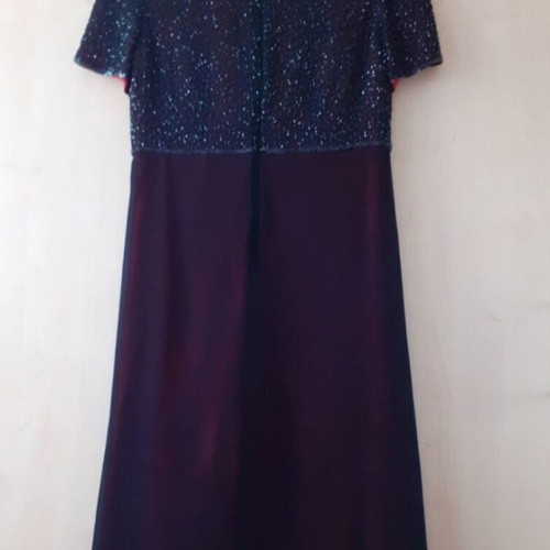 Vintage maxi evening dress with embroidered bust, C&A