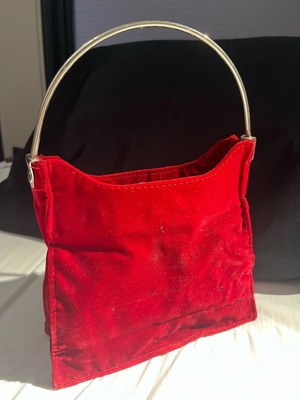 Vintage red velvet handbag Home Of Hai Pamela used