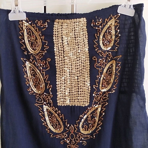 Cotton strapless Makgio blouse like new, small/medium, dark blue