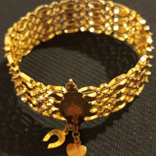 Gold bracelet like new, handmade, traditional technique, 18k