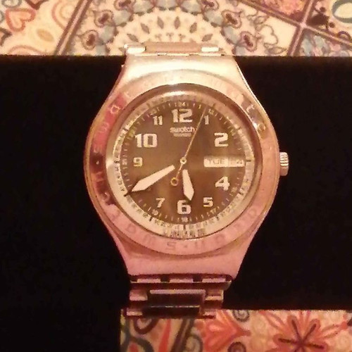 Swatch Irony Cool Days used watch with waterproof steel case and luminous hands