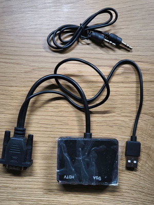 VGA към HDMI конвертор 1080p με δύο βίντεο εξόδους και ήχο, νέο