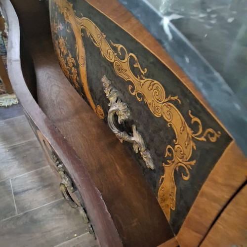 Dresser used with marble top and brass decorative details