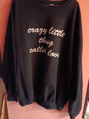 Sweatshirt with print used, size XXL, black