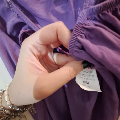 Wide purple jumpsuit with adjustable straps, S-M