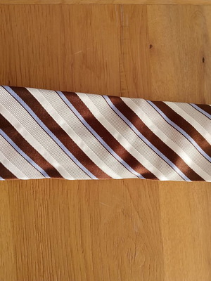 Manetti silk tie like new, beige and brown