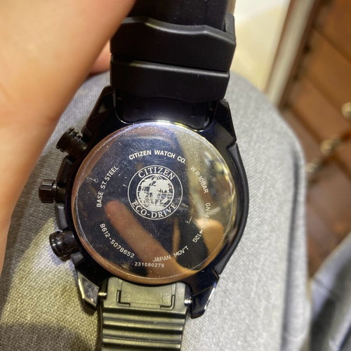 Citizen stainless steel Eco Drive watch black new