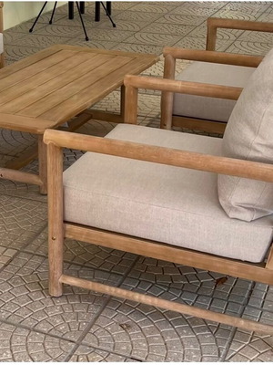 Σαλόνι κήπου σαν καινούργιο, ξύλο ακακίας, τριθέσιος καναπές
