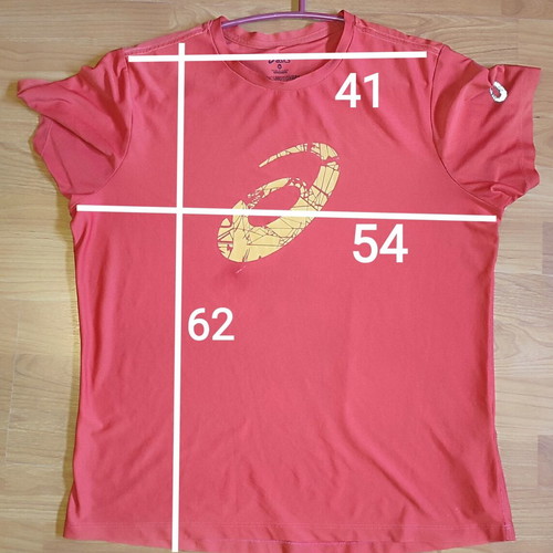 Asics MotionDry sports T-shirt used, red, size M
