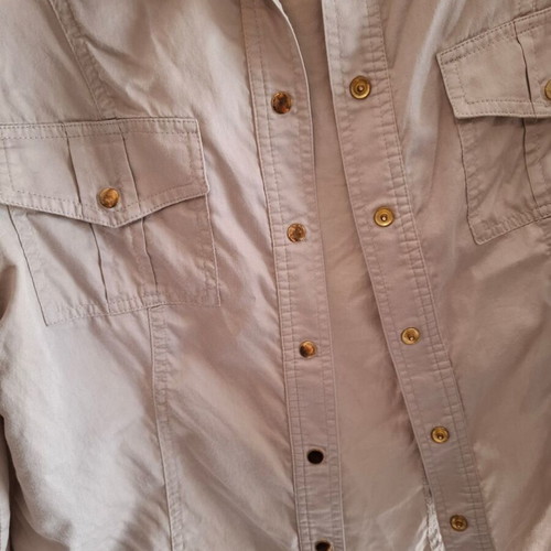 Fidèle women's shirt L like new, sand beige with snaps
