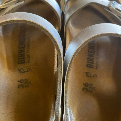 Birkenstock sandals size 36 used, silver