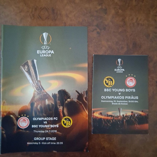 Official Olympiacos - Young Boys Europa League 2016-2017 programs like new