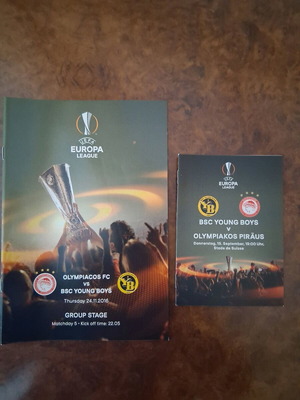 Official Olympiacos - Young Boys Europa League 2016-2017 programs like new