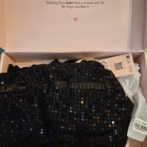 OhPolly black maxi evening dress with sequins, new