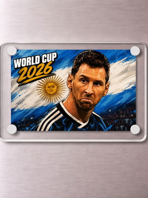 Messi Argentina 2026 World Cup acrylic fridge magnet